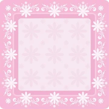 Background, flowers and frame Stock Illustration