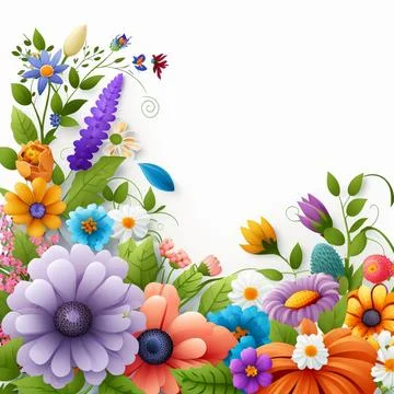 Background of flowers, cartoonish Stock Illustration
