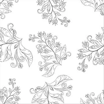 Background, flowers, contours Stock Illustration