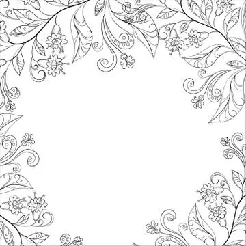 Background, flowers, contours Stock Illustration