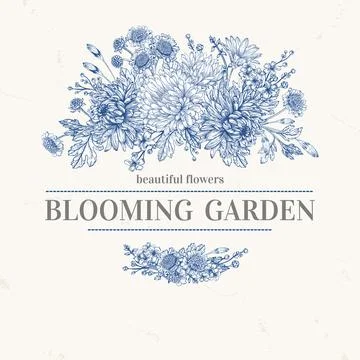 Background with flowers. Illustrazione stock