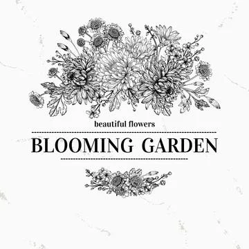 Background with flowers. Illustrazione stock