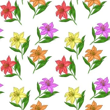 Background, flowers lily Stock Illustration