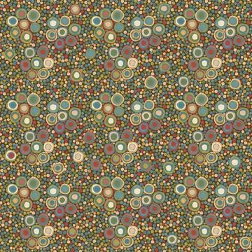 Background with flowers made of concentric balls and dots in vintage colors Stock Illustration