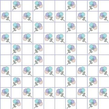 Background with flowers from multi-colored petals in a cage on a white Stock Illustration
