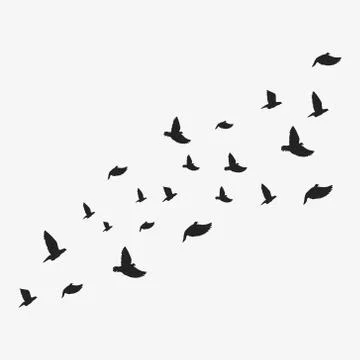Background with flying doves. Vector illustration. Isolated. Stock Illustration