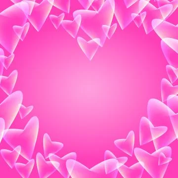 Background with flying hearts.Transparent elements on pink Stock Illustration
