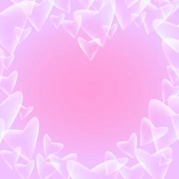 Background with flying hearts.Transparent elements on pink Stock Illustration