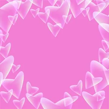 Background with flying hearts.Transparent elements on pink Stock Illustration