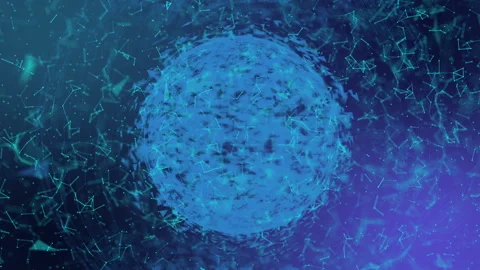 Background of flying particles .. abstract background with blur and depth of fie Stock Footage 95130060