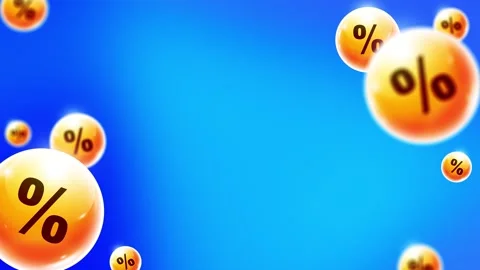 Background with flying percentages Stock Footage 307507540