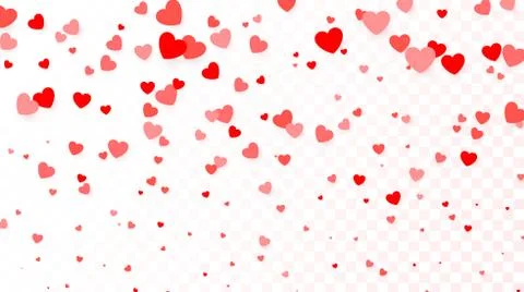 Background with flying red hearts. Heart background For design poster Stock Illustration