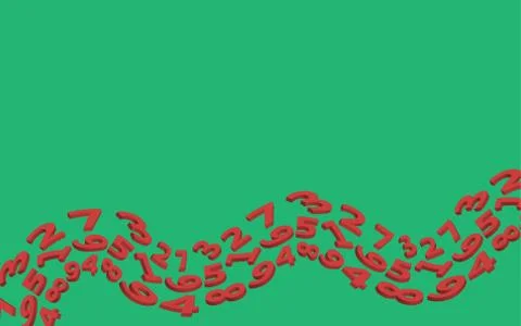 Background flying red numbers Stock Illustration