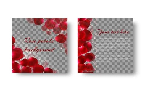 Background with flying rose petals Stock Illustration