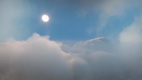 The background flying through the blue sky clouds 3D render Stock-Footage 276140597