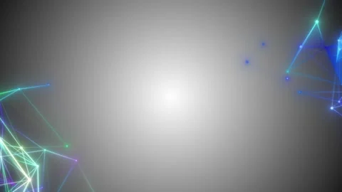Background with focus in the centre of the screen and multicoloured plexus in Stock Footage 240600796