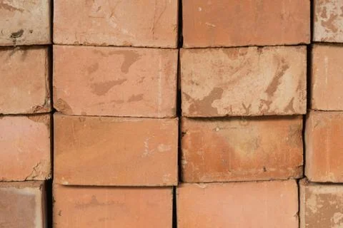 Background of folded red bricks Stock-Fotos