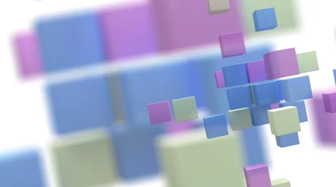 Background footage with cubes diffrent colors pink light blue and white Stock Footage 60266238