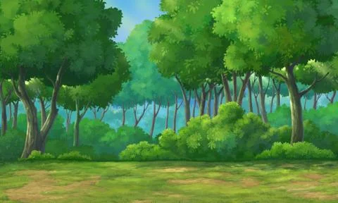 Background forest daytime Stock Illustration