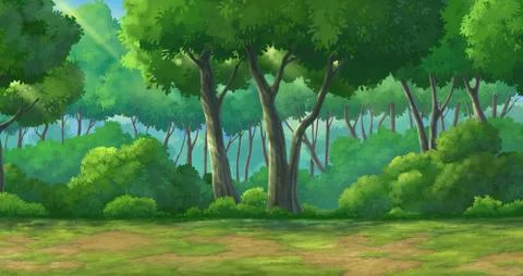 Background forest daytime Stock Illustration