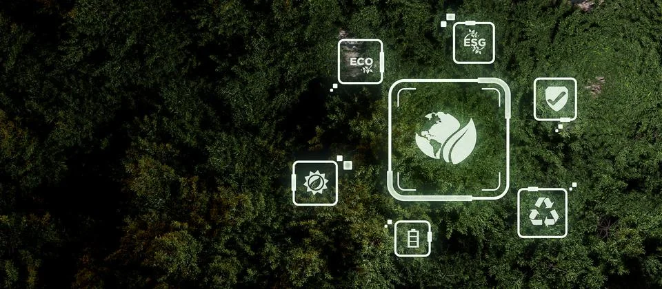 Background of forest landscape scene for using in concept of environmental ec Иллюстрация