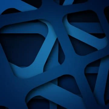 Background in the form of a blue abstract grid. Layers with a shadow Stock Illustration