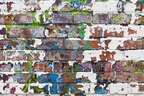 Background in the form of a painted brick wall. Stock Photos