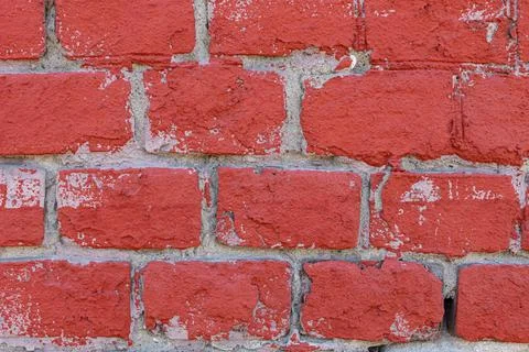 Background in the form of red bricks folded horizontally Stock Photos