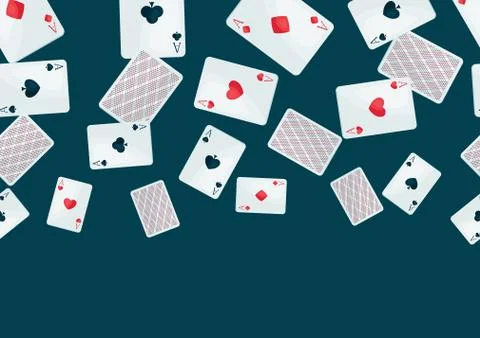 Background with four aces playing cards suit. Stock Illustration