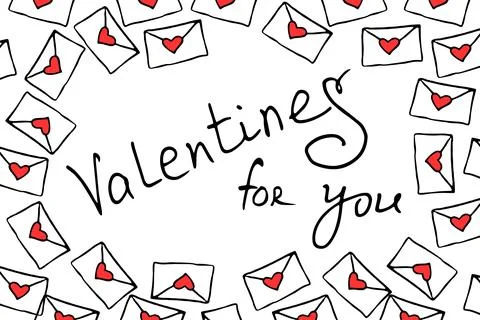 Background, frame, backdrop with love letters with the inscription-Valentines Stock Illustration