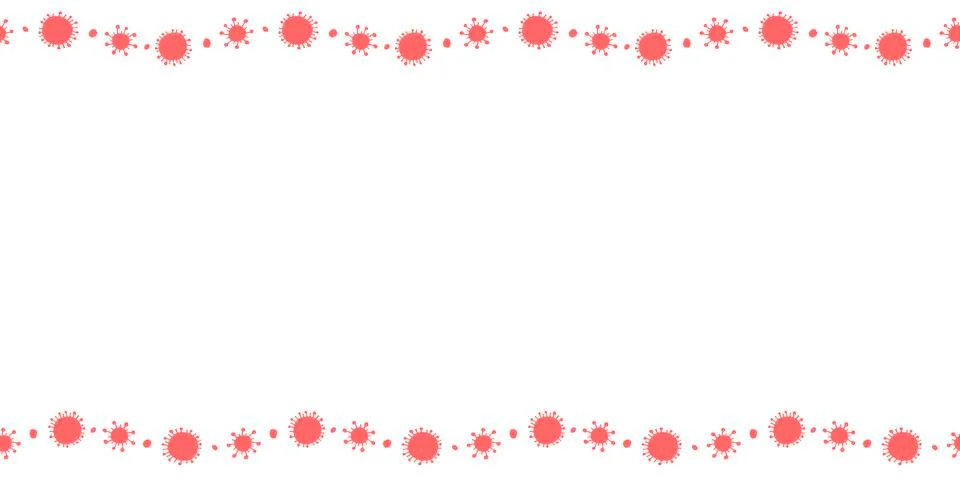 Background, frame, border from molecules, cells of virus, bacteria. Horizonta Stock-Illustration