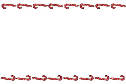 Background, frame, border from red candy cane. Horizontal top and bottom edgi Stock Illustration