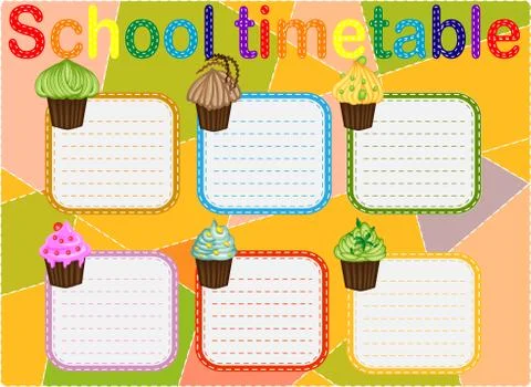 Background frame design of School Timetable, Schedule,Weekly school timetable Ilustración de archivo