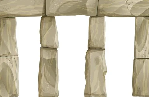 Background frame with dolmen made of stones Stock Illustration