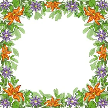 Background, frame of flowers Stock Illustration