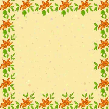 Background, frame of flowers Stock Illustration