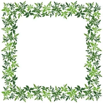 Background, frame of green leaves Stock Illustration