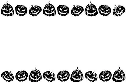 Background, frame for Halloween. Horizontal top and bottom edging, border of  Illustrazione stock