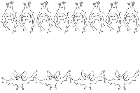 Background, frame for Halloween. Horizontal top and bottom edging, border of  Stock Illustration