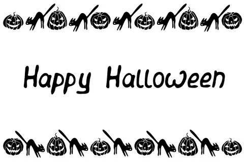 Background, frame for Happy Halloween. Horizontal top and bottom edging, bord Stock-Illustration
