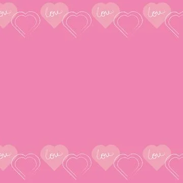 Background frame hearts love theme pink color Illustrazione stock
