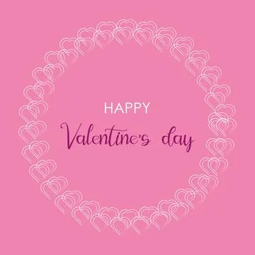 Background frame hearts love theme pink color Illustrazione stock