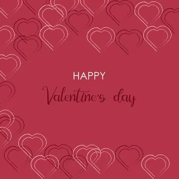 Background frame hearts love theme pink color Stock Illustration