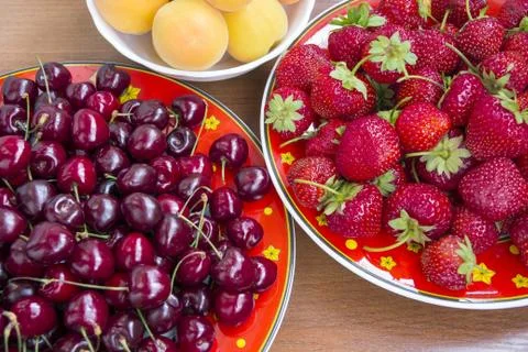 Background with fresh berryes Stock Photos