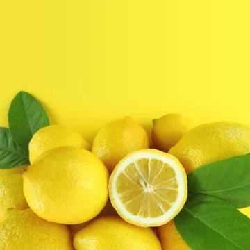 Background of fresh lemons Stock Photos