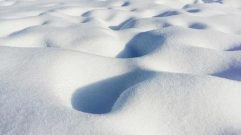 Background of fresh snow texture in blue tone. Panoramic Stock Photos