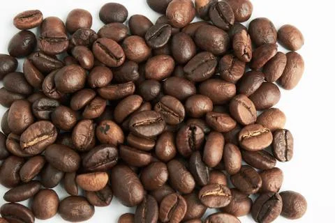 Background of fried coffee beans. Stock Photos