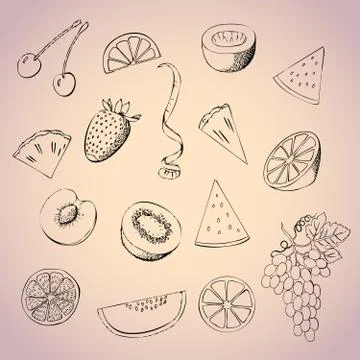 Background with fruit Stock Illustration