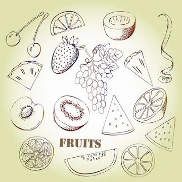 Background with fruit Stock Illustration