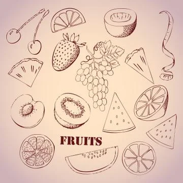 Background with fruit Stock Illustration